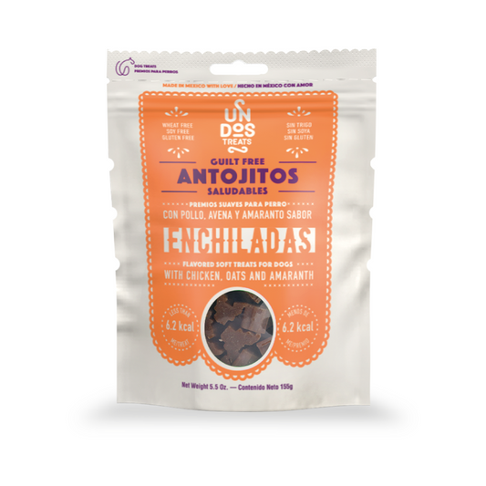 Antojitos Saludables Guilt Free – Enchiladas de Un Dos Treats – Premios Suaves para Perro con Pollo, Avena y Amaranto, 5.5 oz