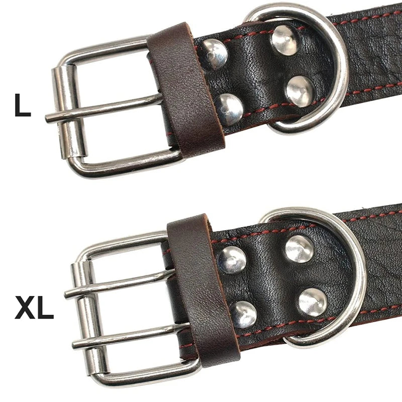 Sturdy Genuine Leather Dog Collar