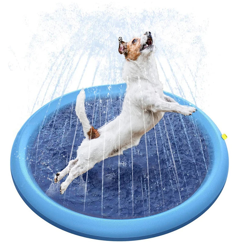 Dog Sprinkler Pad Play Cooling Mat – Fun and Cool Water Play