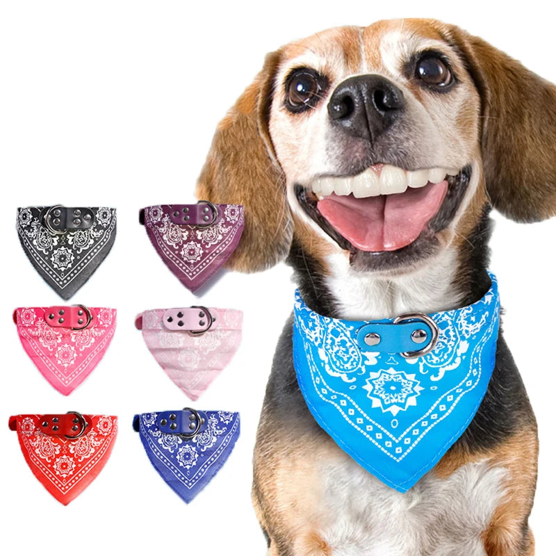 Pañuelo Ajustable para Perros – Collar Suave de Cuero Artificial para Perros y Gatos