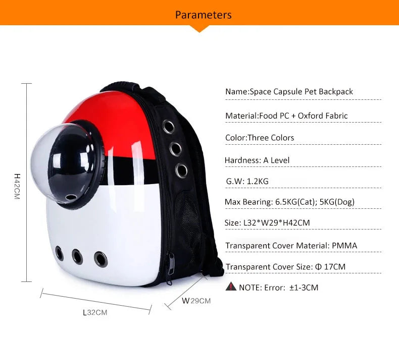 Space Capsule Pet Carrier Backpack