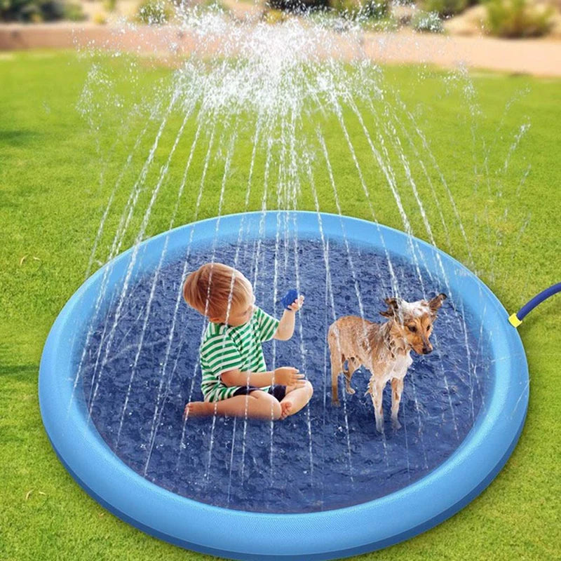 Alfombrilla refrescante para juegos con rociadores para perros: juego con agua divertido y refrescante 