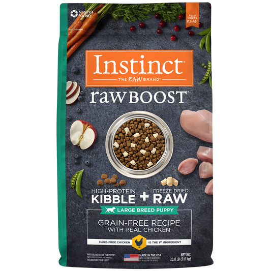 Instinct Raw Boost Cachorros Razas Grandes 20 lb – Alimento para Perros