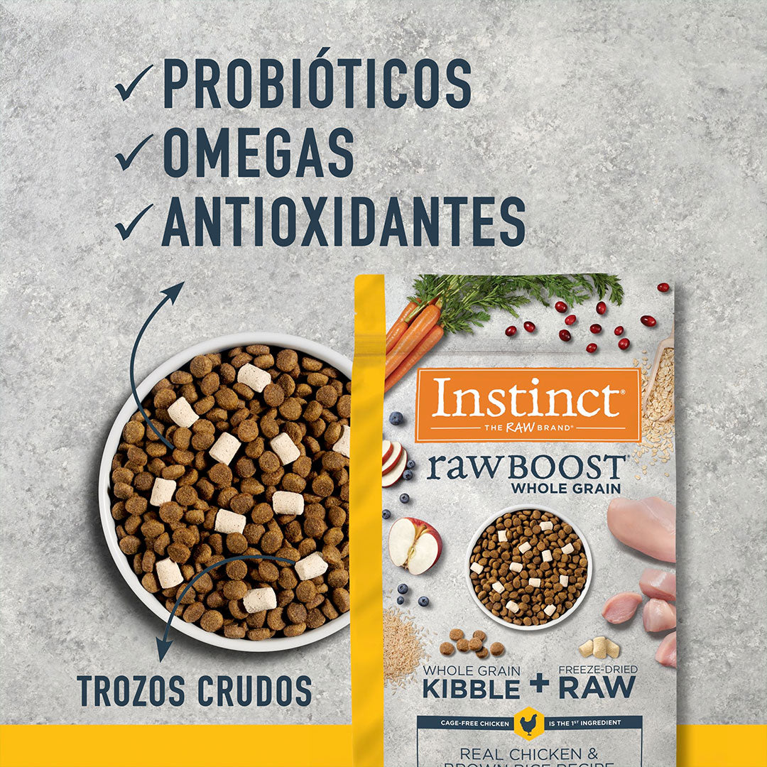 Alimento para perros Instinct Raw Boost: pollo, cereales y arroz integral, 9,07 kg