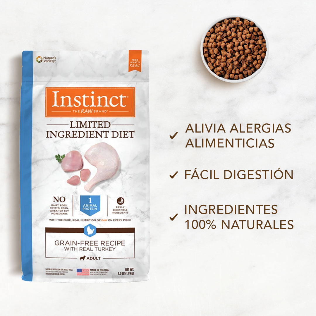 Instinct LID Pavo - Alimento para perros de primera calidad 