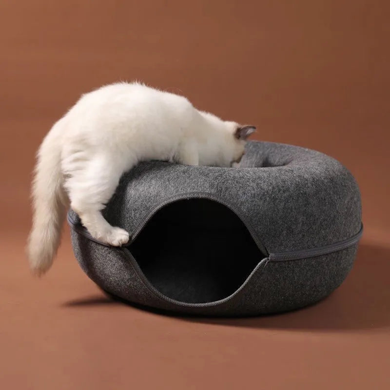 Cama Interactiva para Gatos en Forma de Dona