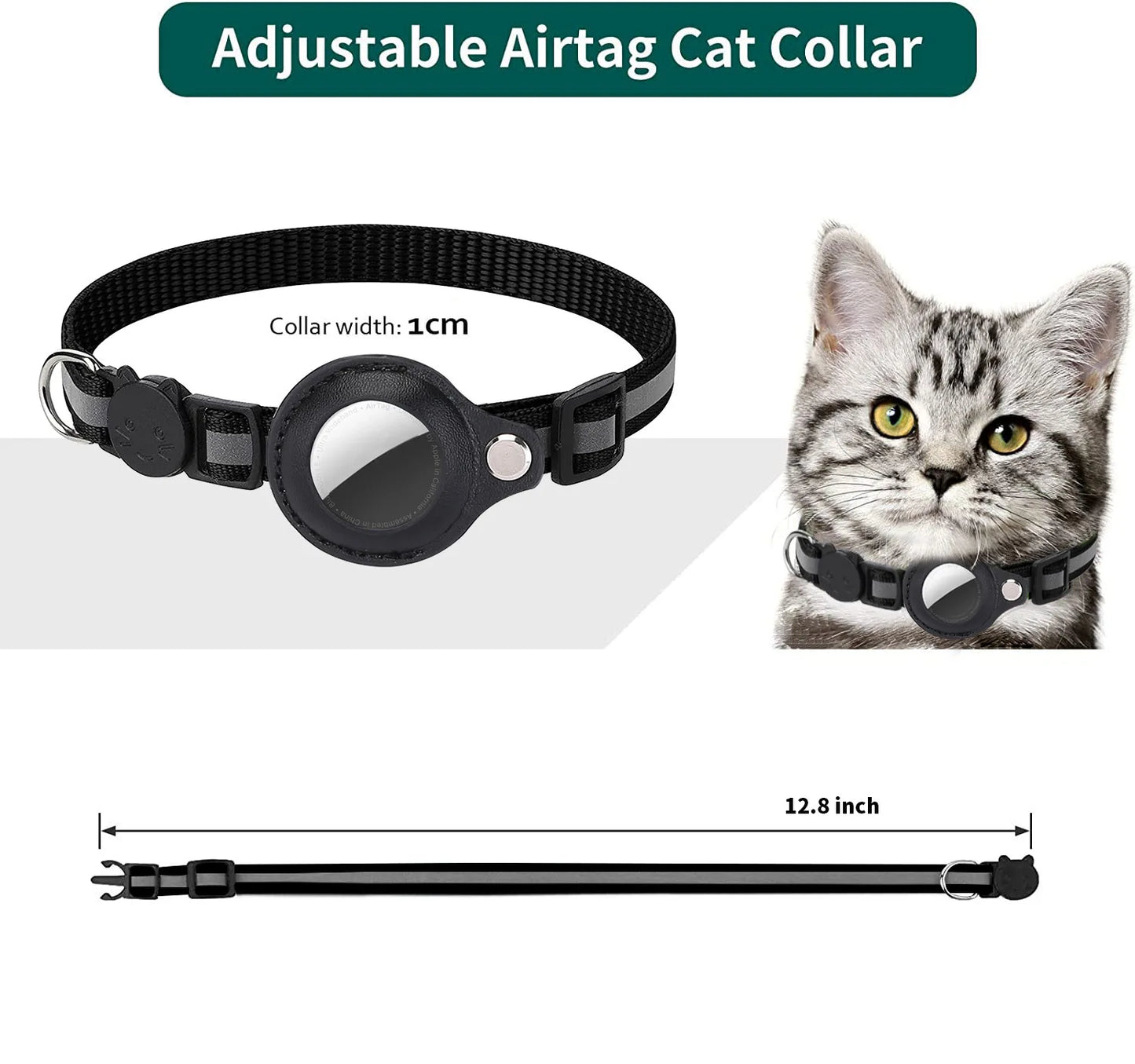 Collar para gatos Airtag: resistente, reflectante y ajustable