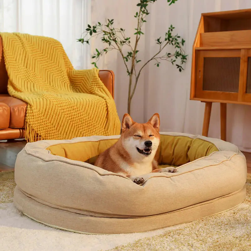 Cama para perros con forma de donut 