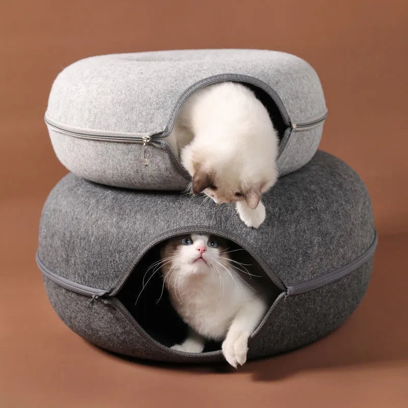 Cama Interactiva para Gatos en Forma de Dona