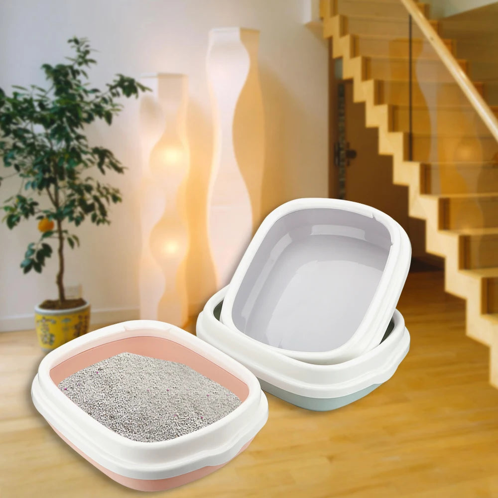 Anti-Splash Cat Sand Litter Box Set