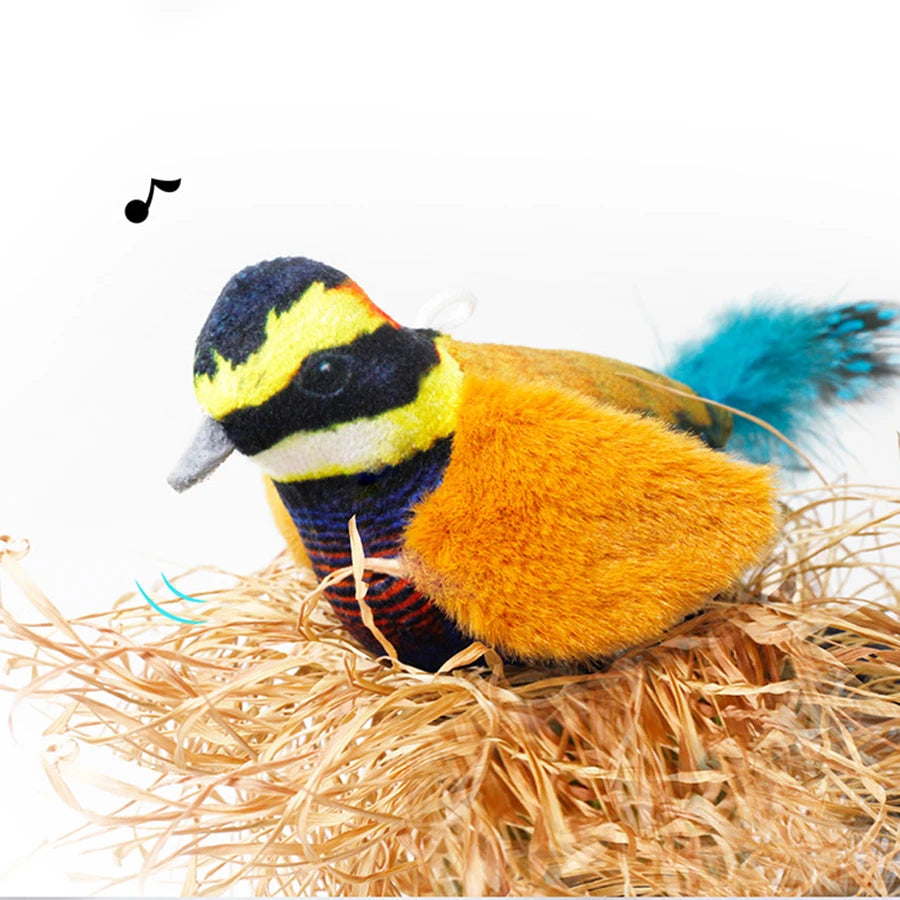 Plush Calling Bird Cat Toy