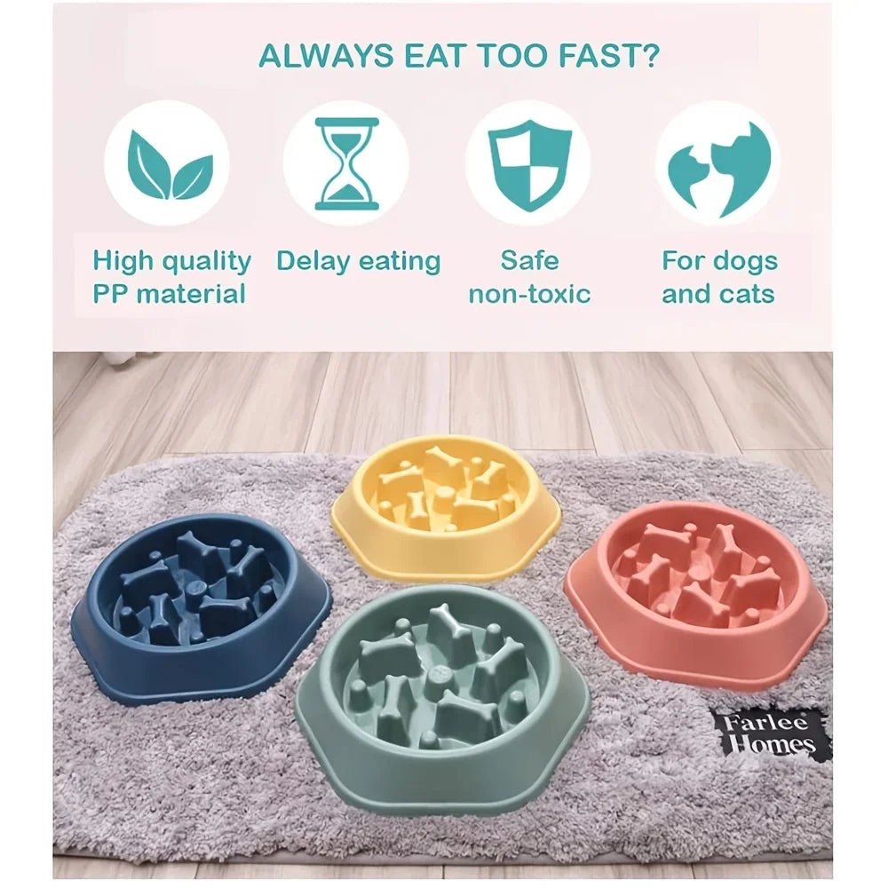 Dog & Cat Slow Feeder Non-choking Pet Bowl