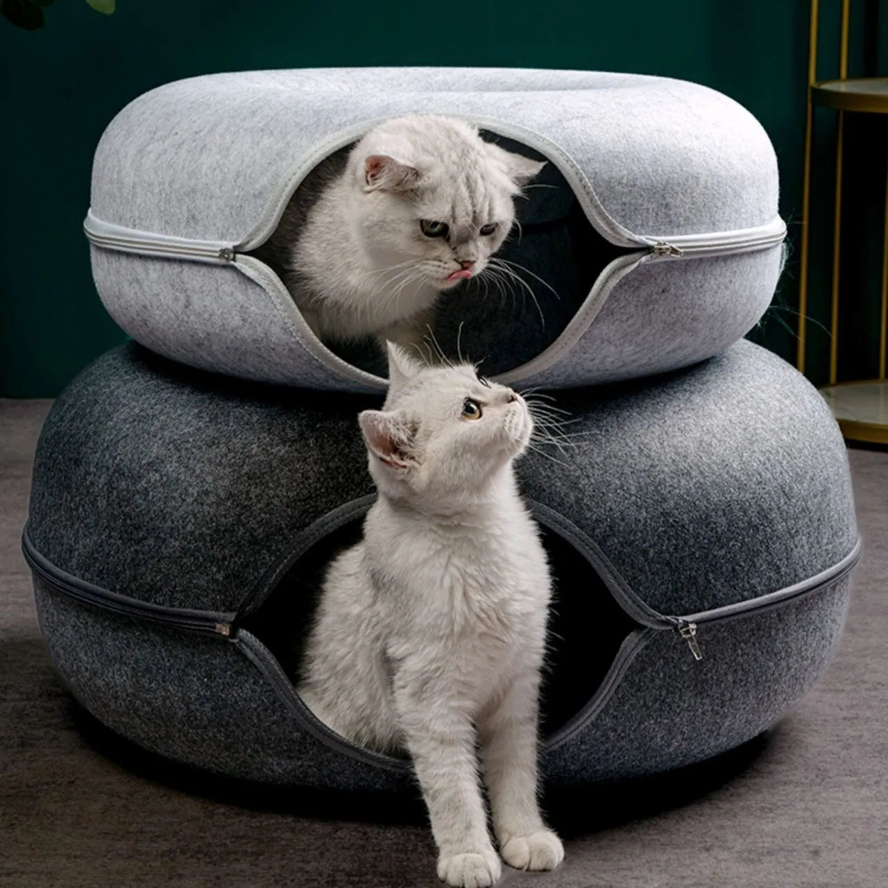 Cama Interactiva para Gatos en Forma de Dona