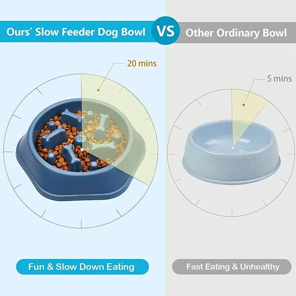 Dog & Cat Slow Feeder Non-choking Pet Bowl