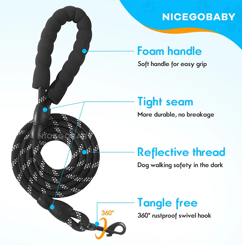 Reflective Dog Leash – Illuminate Your Evening Walks !