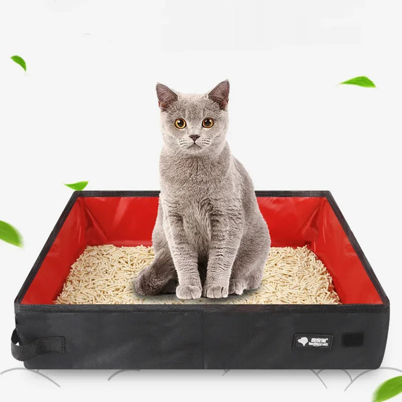 Caja de arena portátil y plegable para viajes para mascotas: ¡una solución conveniente e impermeable para sus mascotas!