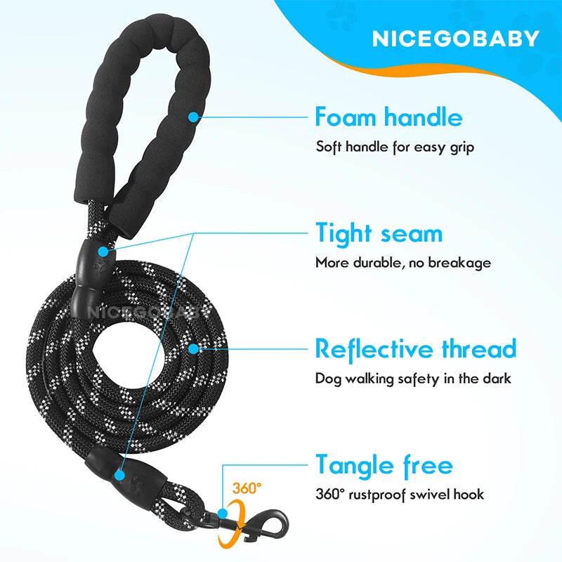 Reflective Dog Leash – Illuminate Your Evening Walks !