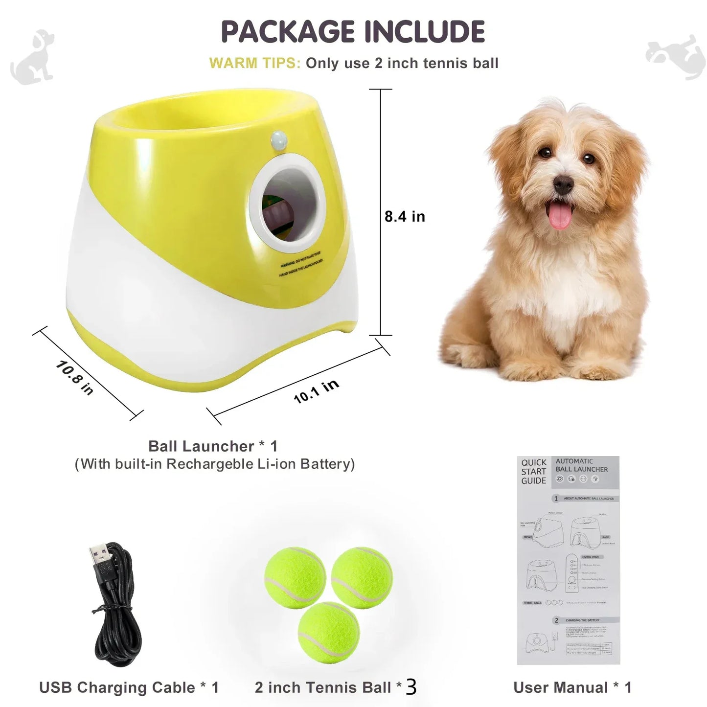 Lanzador automático de pelotas para perros 