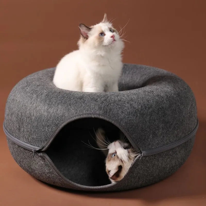 Cama Interactiva para Gatos en Forma de Dona