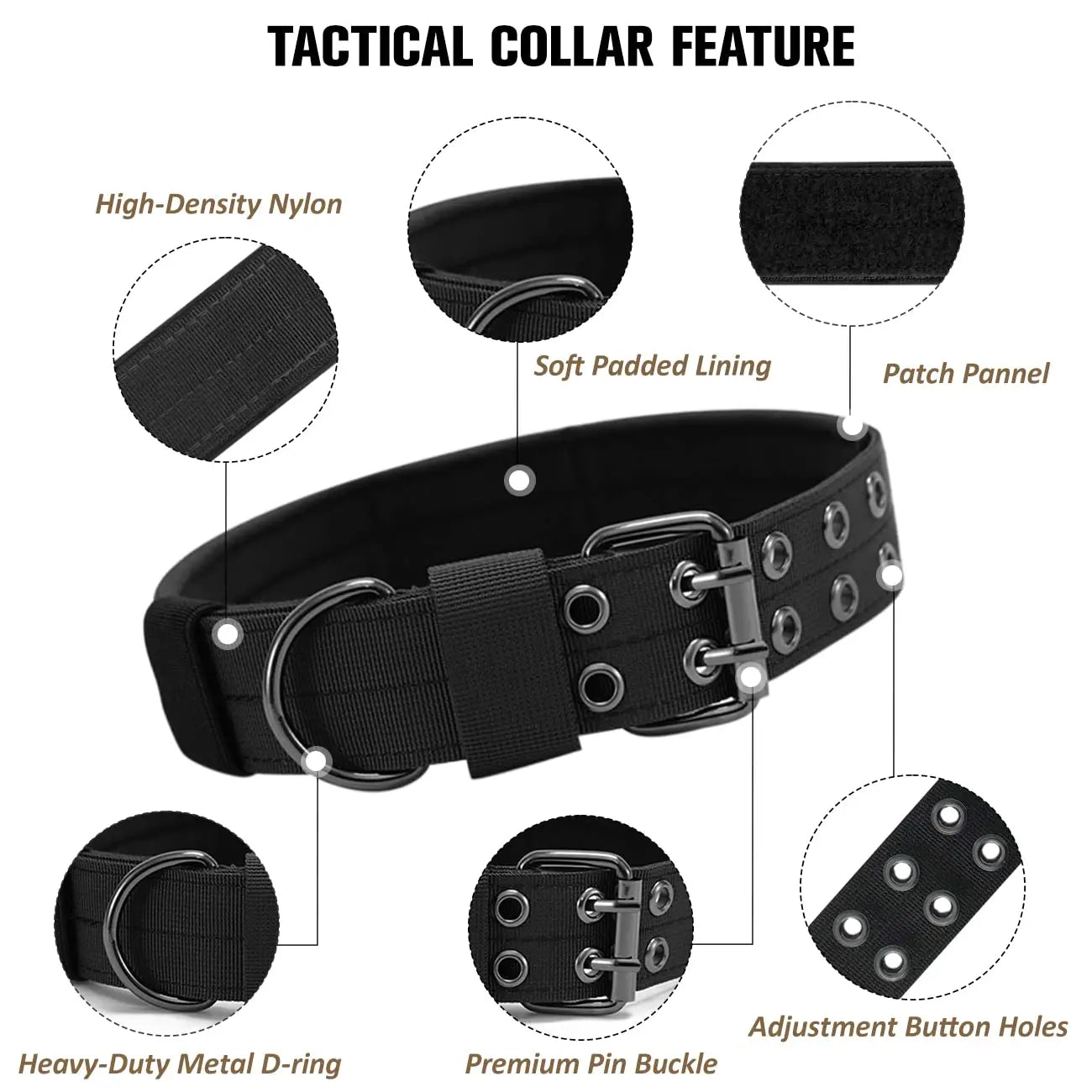 Tactical Dog Harness, Collar & Leash - Military Style