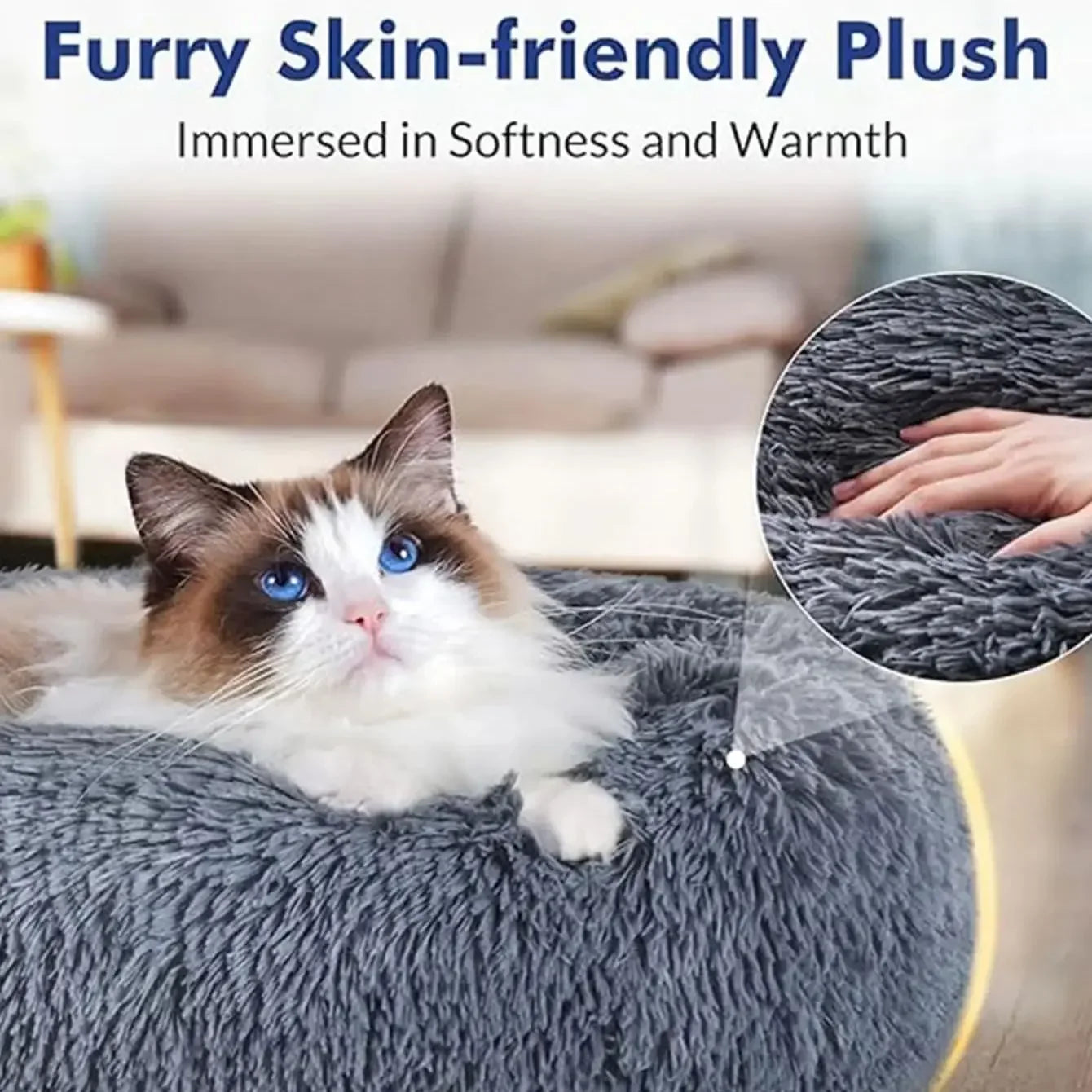 Round Dog/Cat Soft Bed – Cozy Comfort