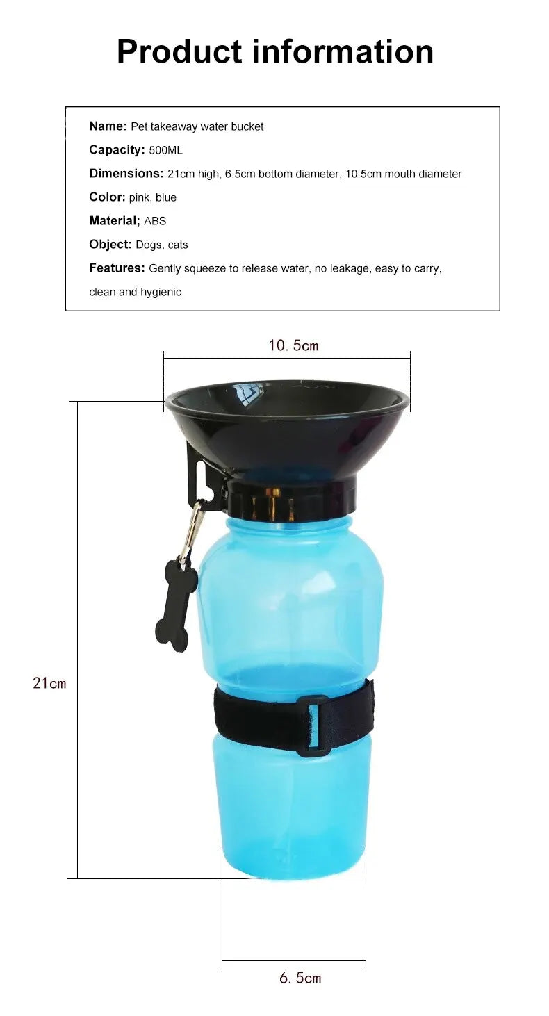 Botella portátil de agua y comida para perros: hidrátela y alimente mientras viaja 