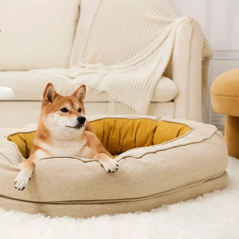 Cama para perros con forma de donut 