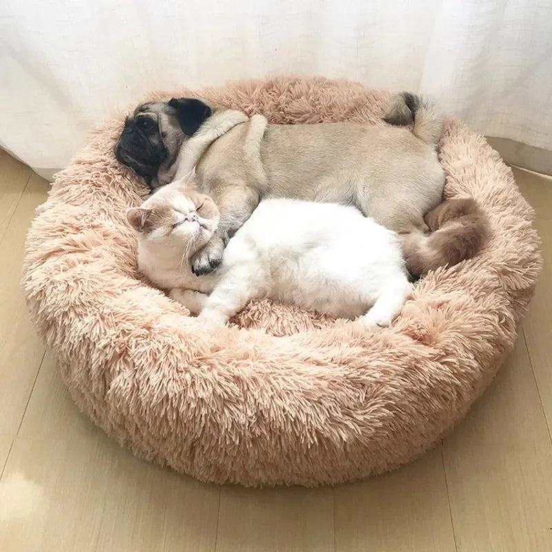 Cama Redonda Suave para Perros y Gatos - Comodidad Acogedora