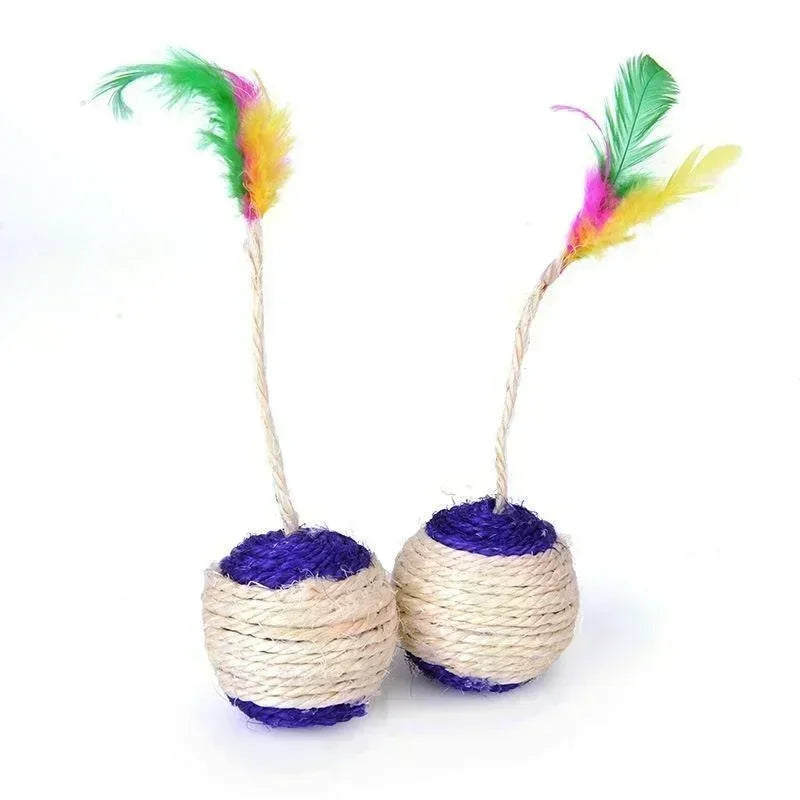 Juguete para gatos: pelota de cuerda de sisal 