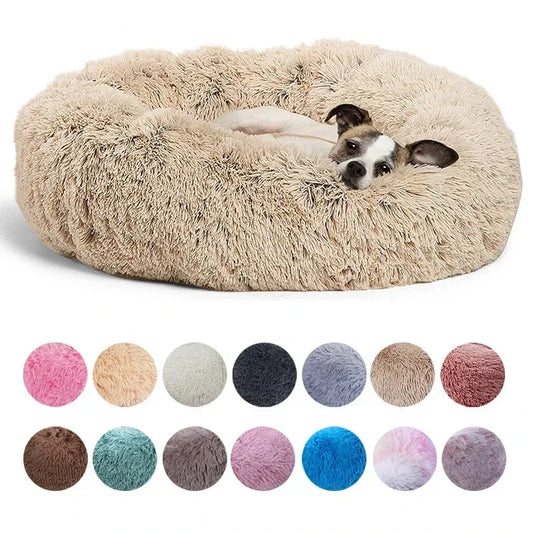 Cama Redonda Suave para Perros y Gatos - Comodidad Acogedora