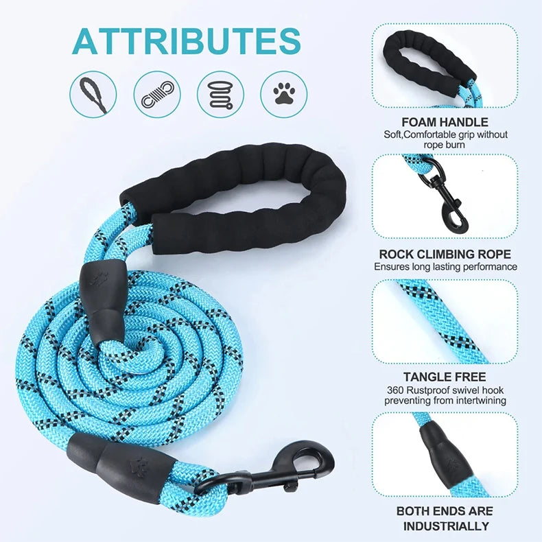 Reflective Dog Leash – Illuminate Your Evening Walks !