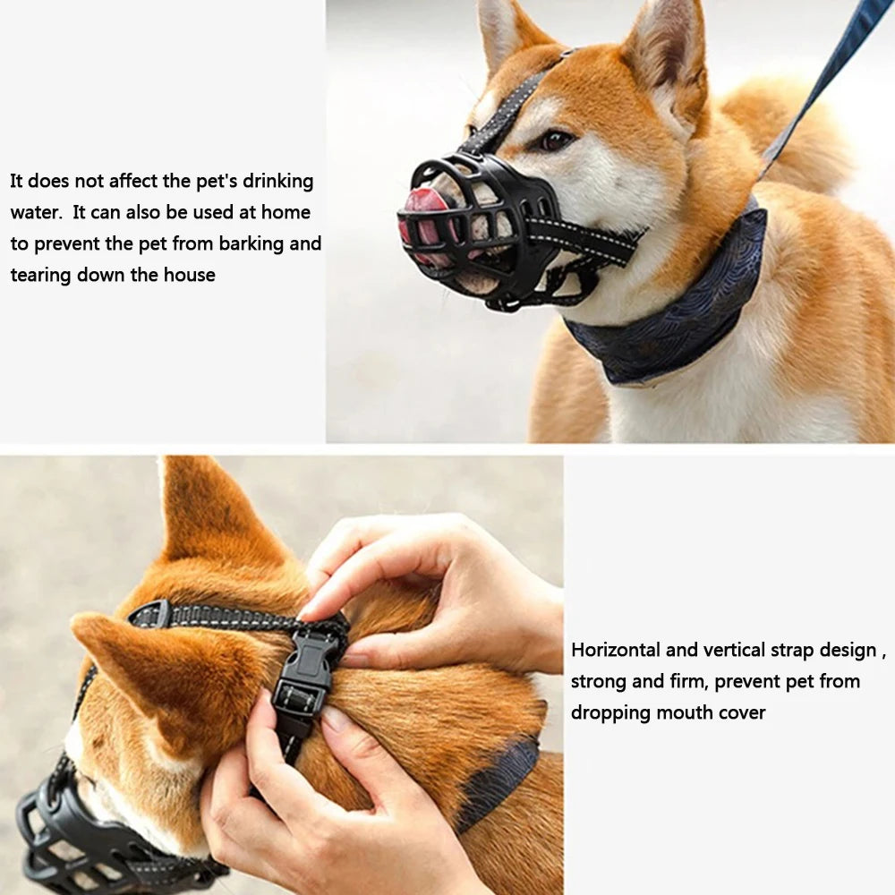 Dog Comfy Breathable Basket Muzzle Guard