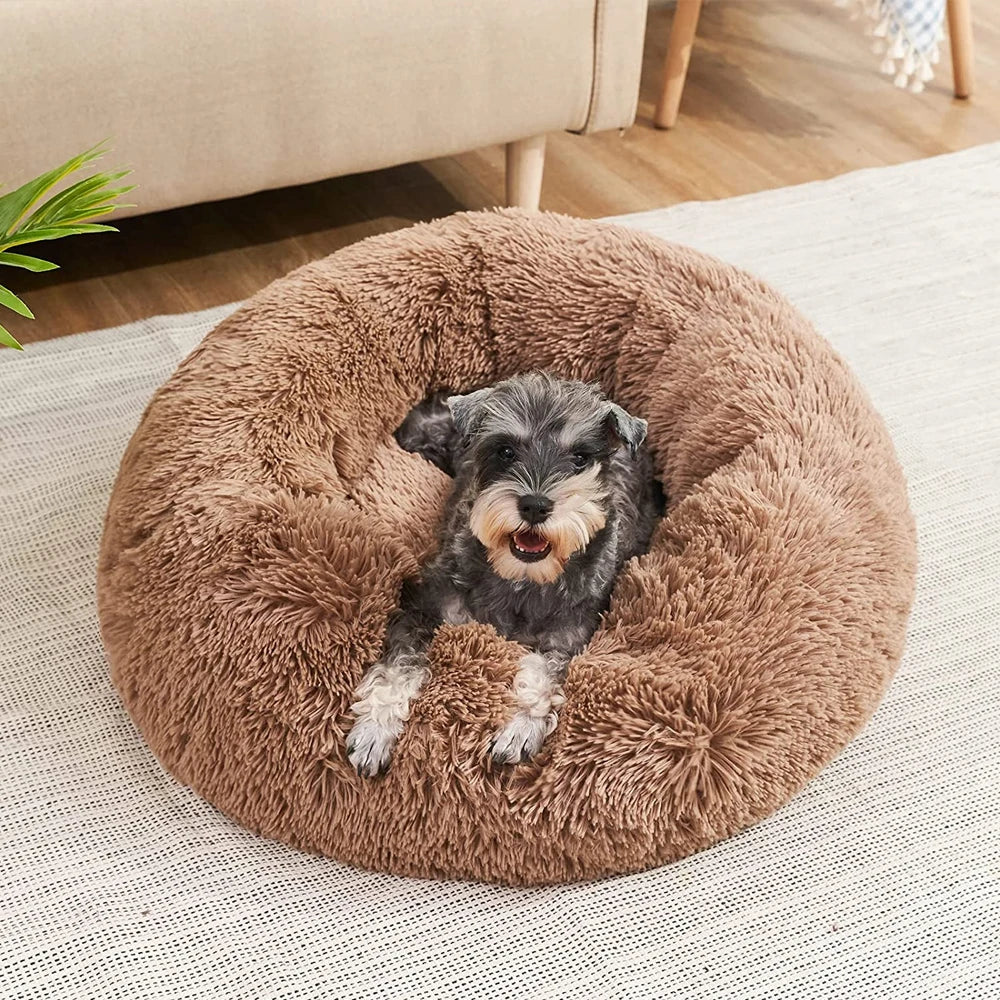 Cama Redonda Suave para Perros y Gatos - Comodidad Acogedora