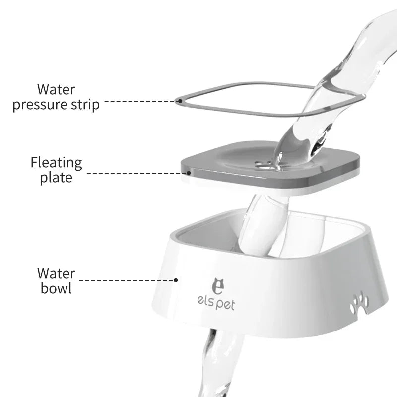 Slow Drinking Bowl for Dogs & Cat Pet with Filters