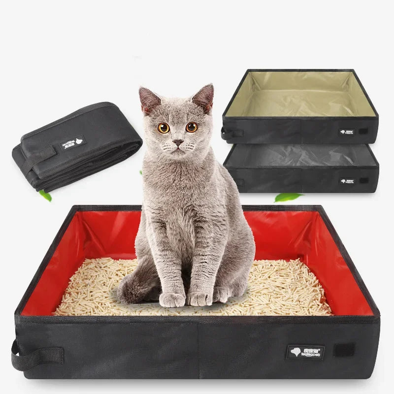 Caja de arena portátil y plegable para viajes para mascotas: ¡una solución conveniente e impermeable para sus mascotas!