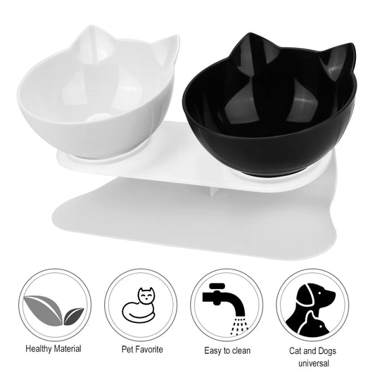 Cat Food/Water Bowl - Protection Cervical With Raised Stand Durable