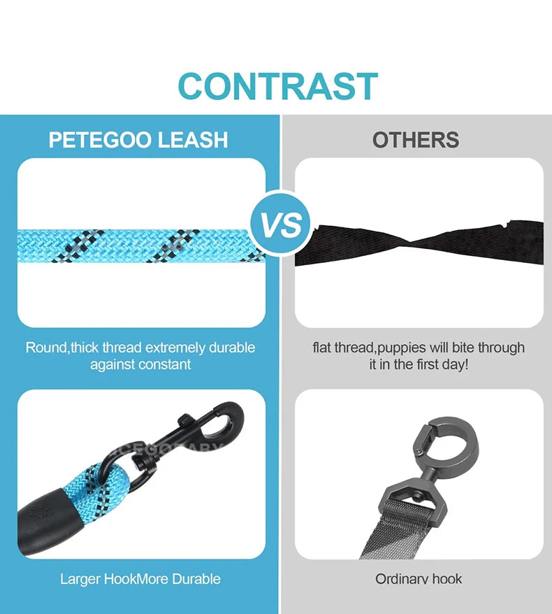 Reflective Dog Leash – Illuminate Your Evening Walks !