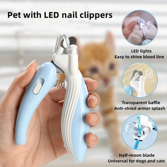 Cortauñas para perros y gatos con LED