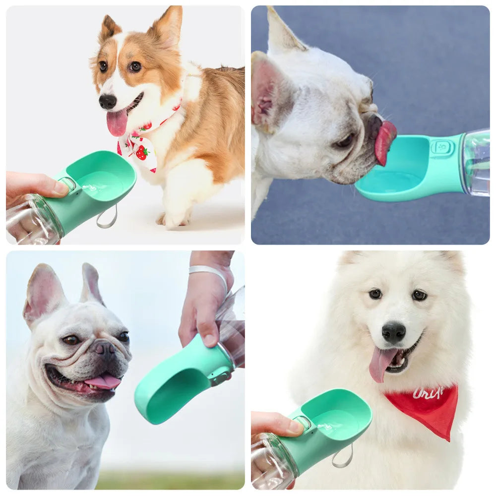 Botella portátil de agua y comida para perros: ¡hidrate y alimente a su amigo peludo mientras viaja!