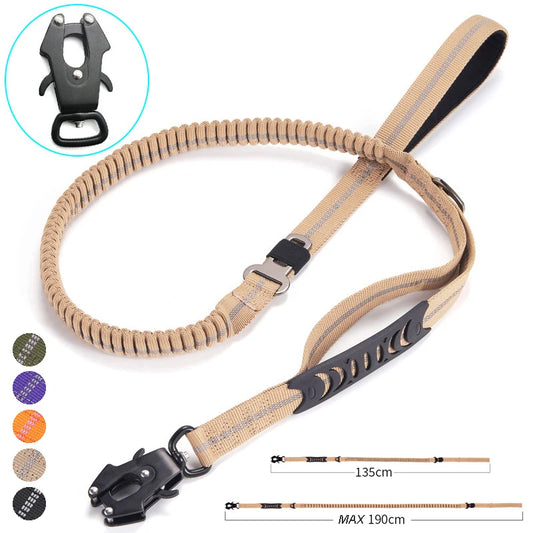 Heavy Duty Tactical Dog Leash - Reflective and Shock Absorbing