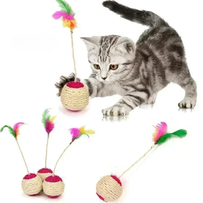 Juguete para gatos: pelota de cuerda de sisal 