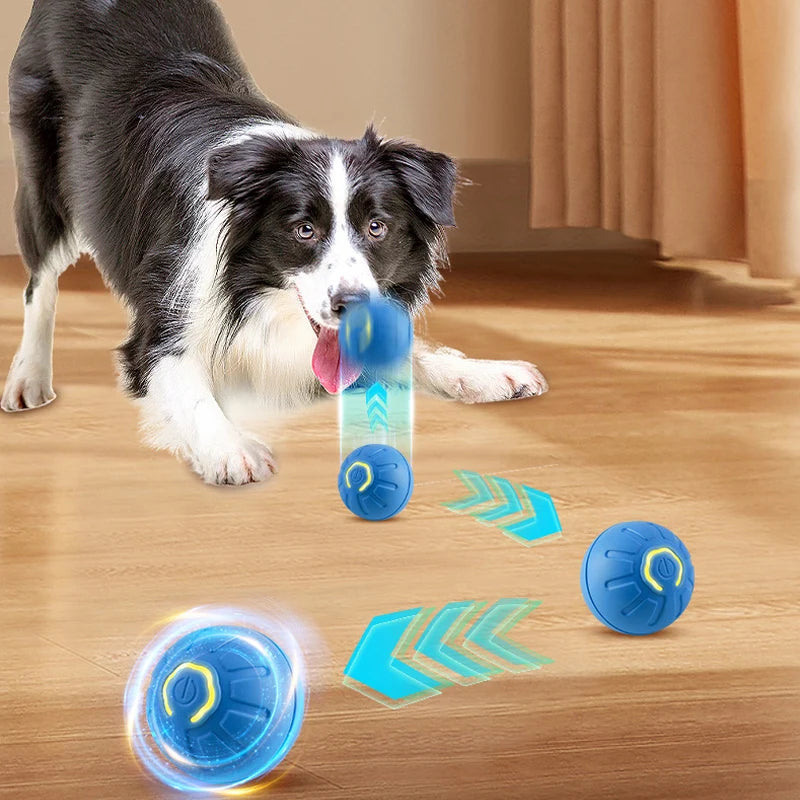 Pelota de juguete automática para perros y gatos, con movimiento inteligente, USB, para saltar, giratoria, interactiva 