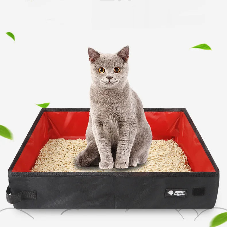 Portable Folding Travel Pet Litter Box – Convenient & Waterproof Solution for Your Pets!