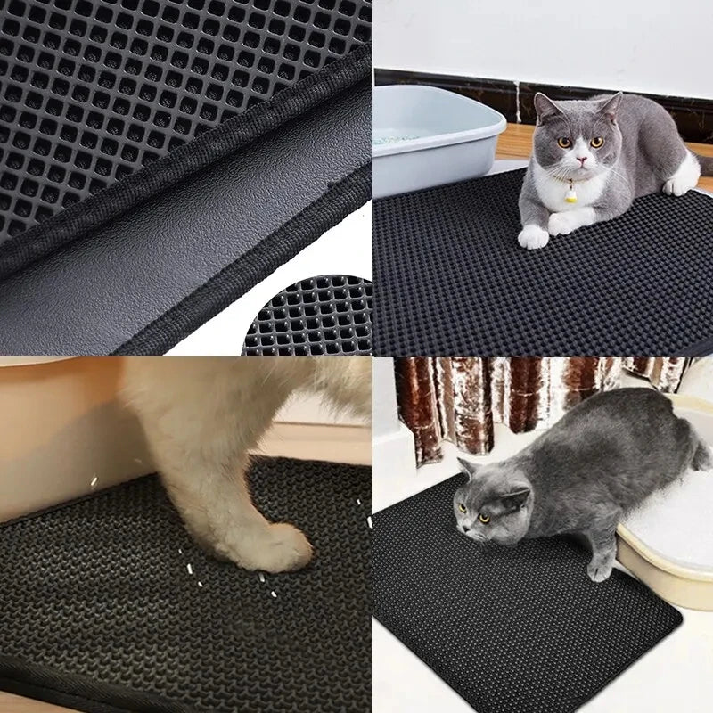 Alfombrilla para arena de gatos lavable y antiderrames