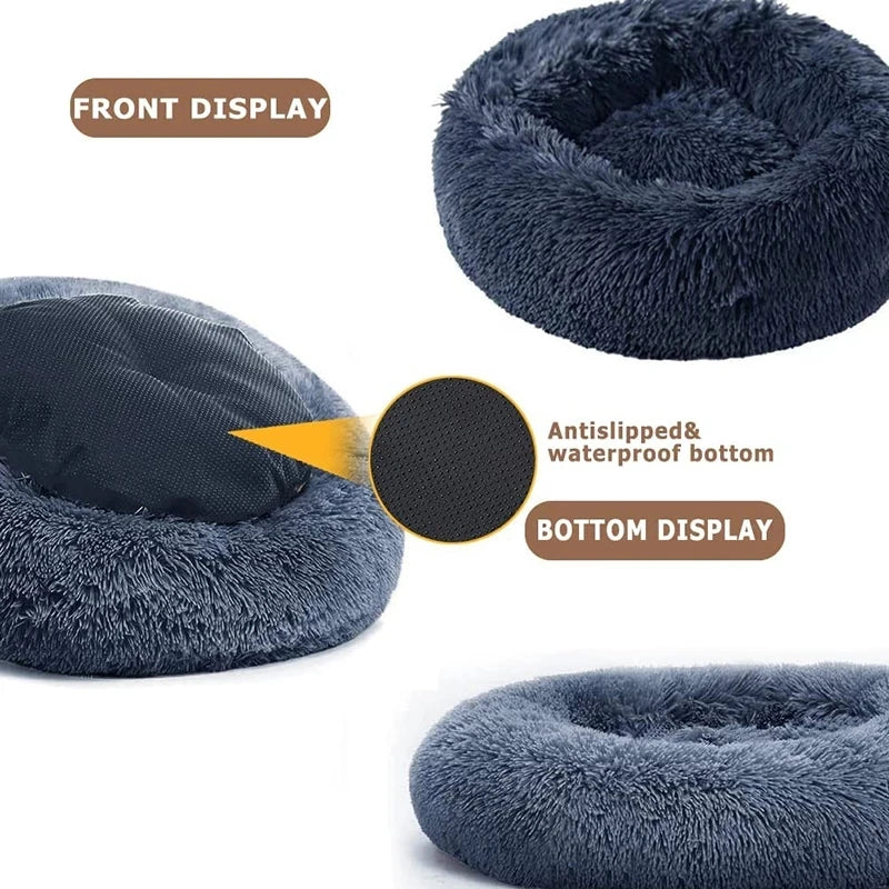 Cama Redonda Suave para Perros y Gatos - Comodidad Acogedora