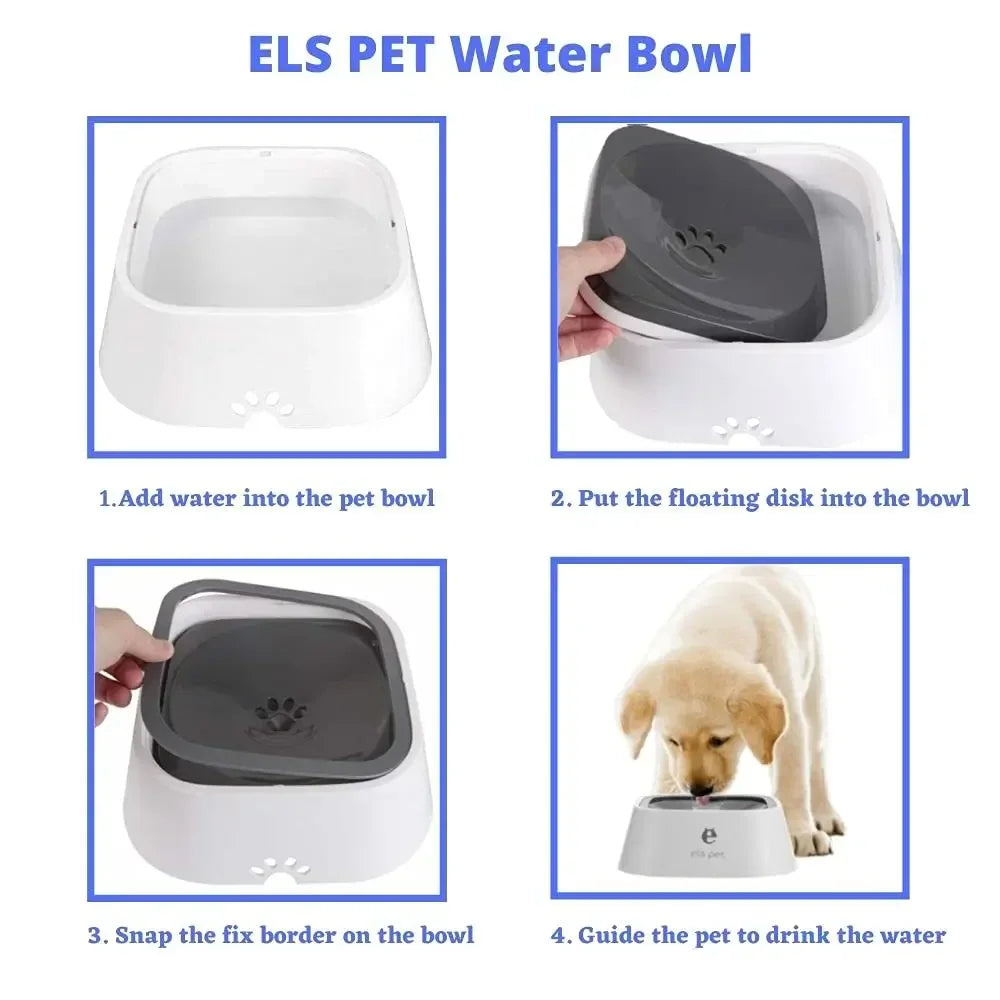 Slow Drinking Bowl for Dogs & Cat Pet with Filters