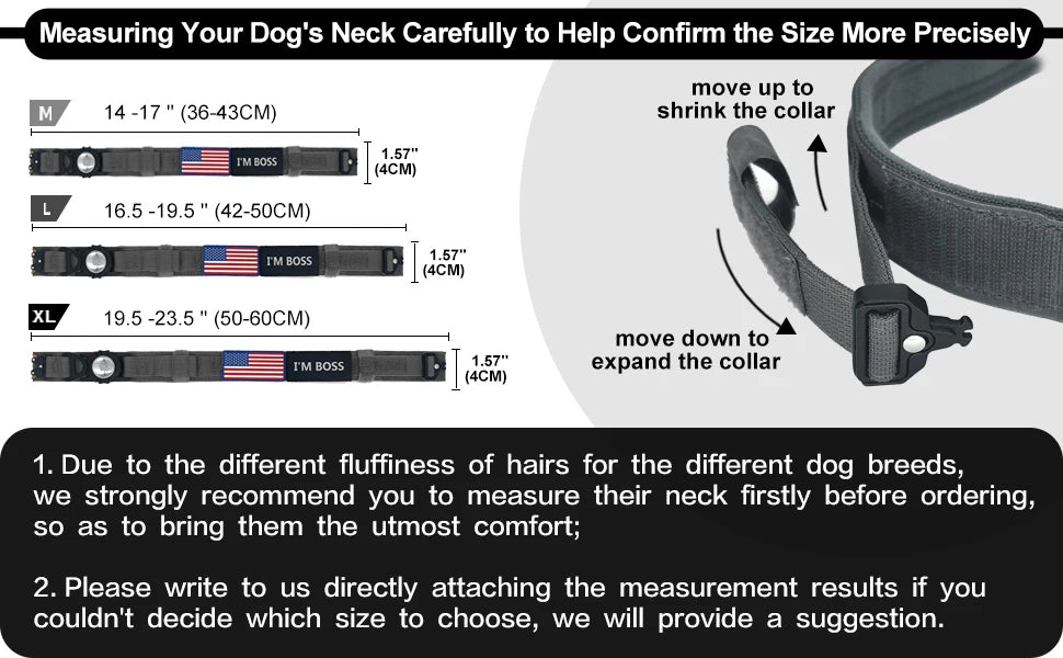 AirTag Dog Military Collar - for Large & Medium Dogs