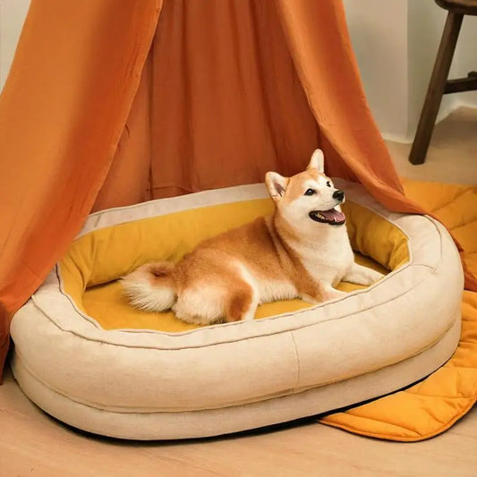 Cama para perros con forma de donut 