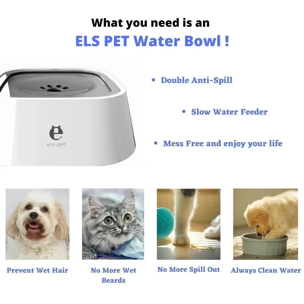 Slow Drinking Bowl for Dogs & Cat Pet with Filters