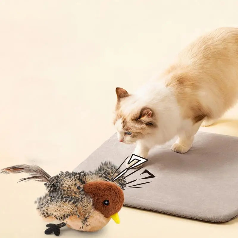 Juguete Interactivo para Gatos – Pájaro con Sonido y Recargable por USB